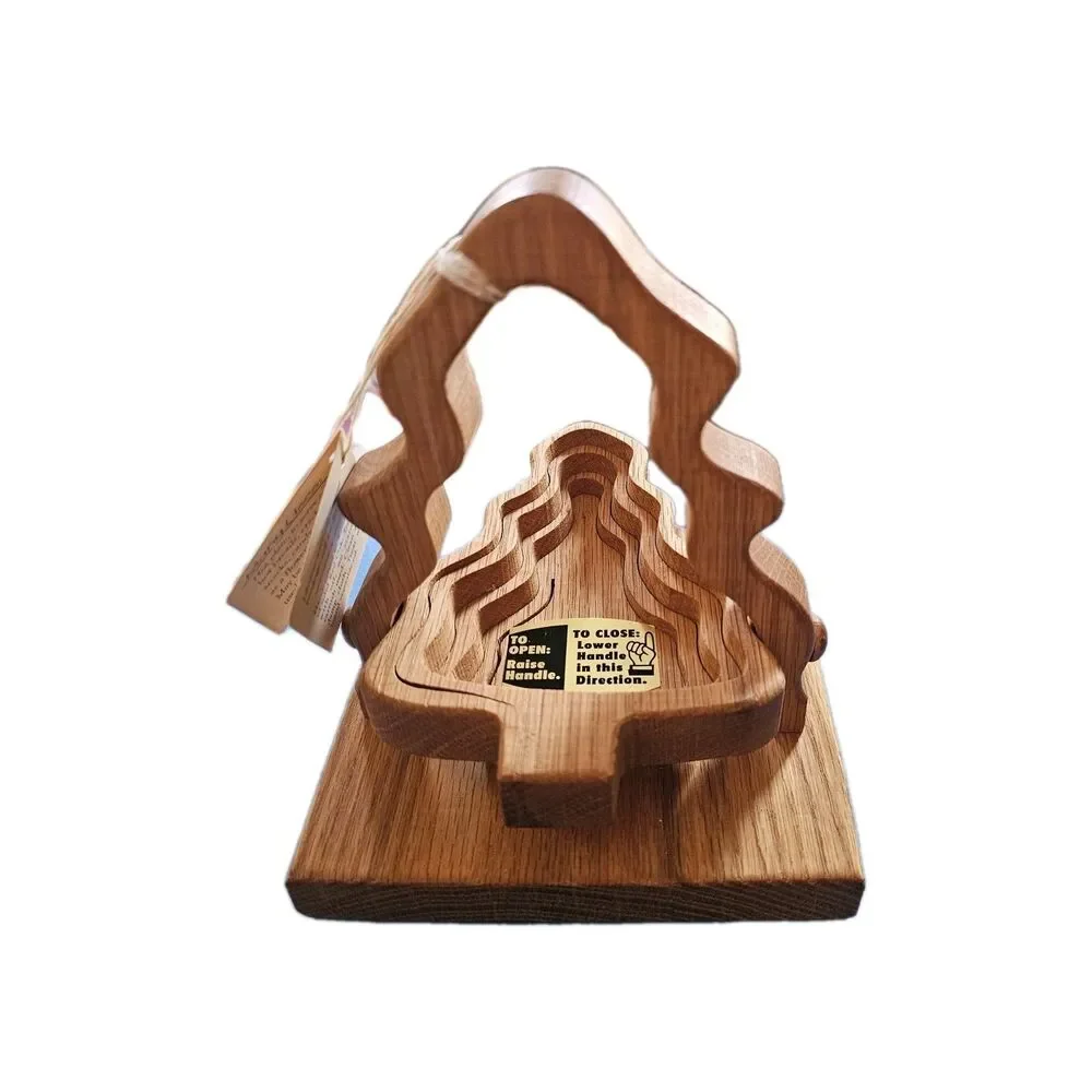 Old World Baskets Wooden Collapsible Trivet Bowl Tree Small NWT